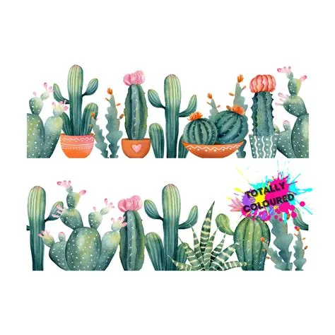 Cactus Borders Sticky sheet | Totally Coloured