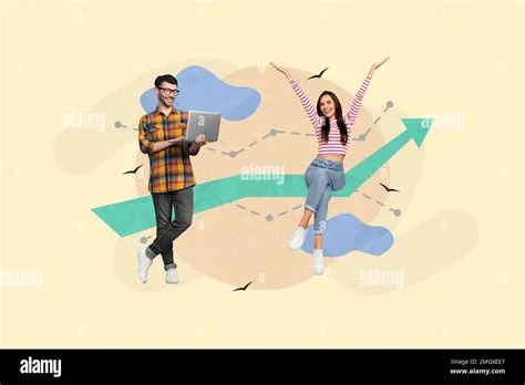 Creative abstract template collage of businessman businesswoman ...