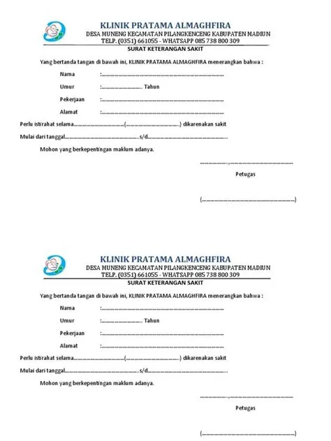 10 Contoh Surat Sakit Resmi dalam Bahasa Inggris