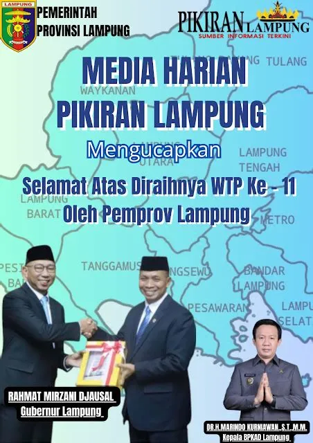Harian Pikiran Lampung Mengucapkan Selamat Atas Diraihnya WTP Ke-11 ...
