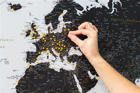 4 Unique Black And White Push Pin World Maps | Tripmap.com - Push Pin ...