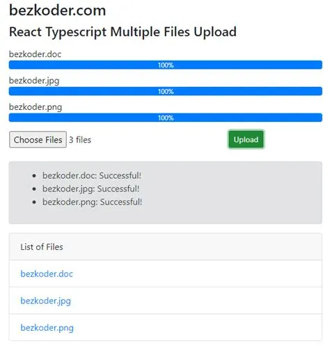 React Multiple File Upload example (with Typescript) - BezKoder
