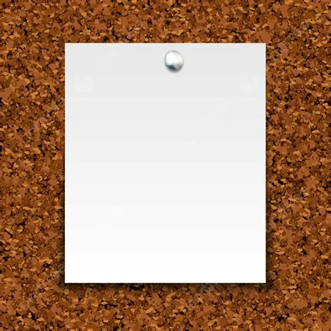 Gambar Catatan Tempel Putih Terisolasi Di Papan Gabus, Naik, Catatan ...