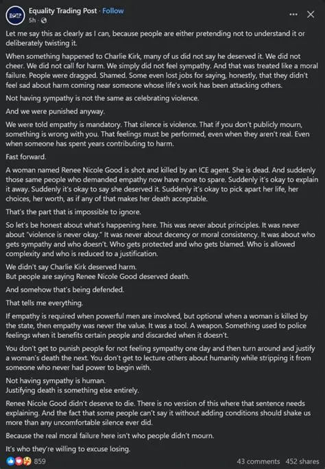 Equality Trading Post's January 8th Post | Know Your Meme