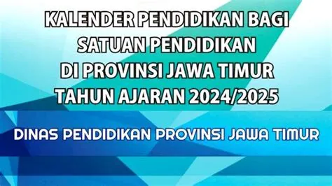 Kalender Pendidikan Jawa Timur Tahun Ajaran 2024/2025 untuk TK, SD, SMP ...