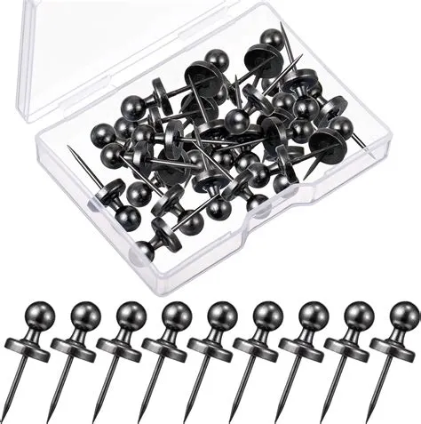 Amazon.com: Yaocom 50 Pcs Metal Push Pins, Jumbo Black Thumb Tacks for ...