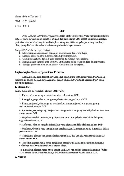 Contoh Sop K3 Di Perusahaan Pdf - Homecare24