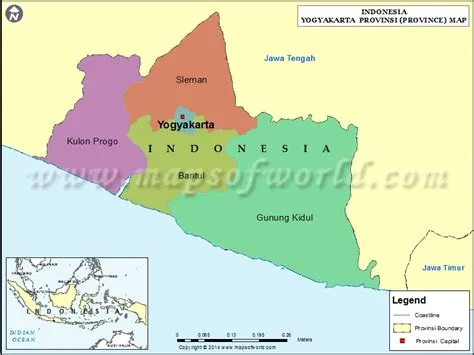 Yogyakarta Map, Map of Yogyakarta Province, Indonesia