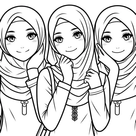 Tiga Wanita Cantik Berhijab