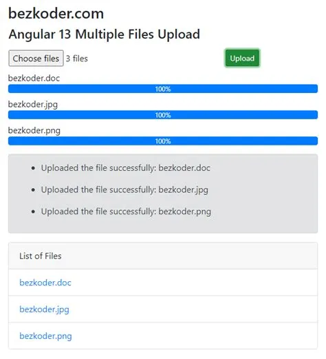 Angular 13 File upload example with progress bar & Bootstrap - BezKoder