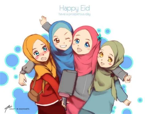 Gambar Kartun Muslimah 4 Sahabat Cantik - shinbujueung web