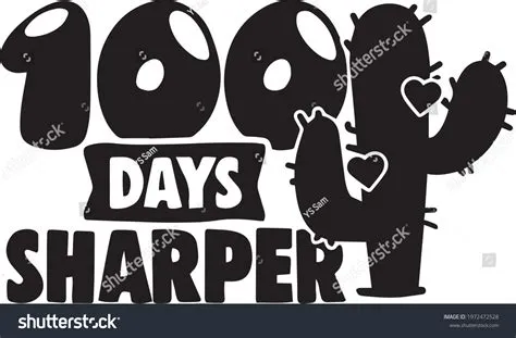 100 Days Sharper Logo Inspirational Positive Stock Vector (Royalty Free ...