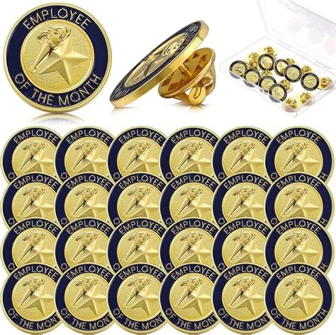 Amazon.com : Dingion 24 Pcs Employee of The Month Lapel Pin 3/4 Inch ...