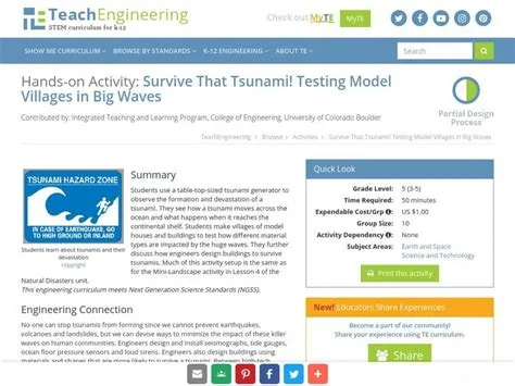 Teach Engineering: Survive That Tsunami! Activity for 3rd - 5th Grade ...