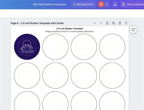 Button Template in 4 Sizes - Free Download - AB Crafty