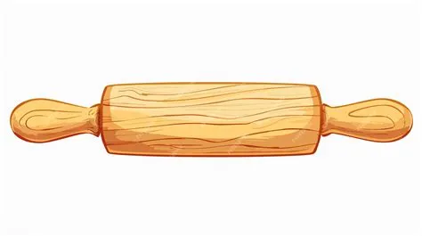 Professional Wooden Rolling Pin Clipart Vector Illustration for Baking ...