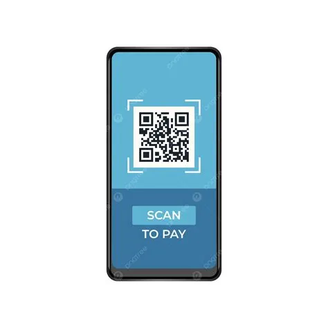 Scan To Pay With Smartphone And Qr Code In Blue Black White Color ...