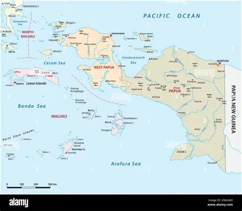 vector map of the Indonesian provinces of Papua and West Papua Stock ...