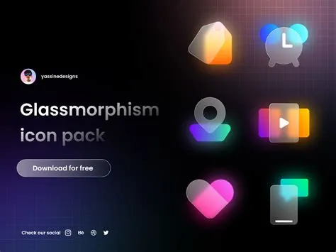 glassmorphism icon set | Figma