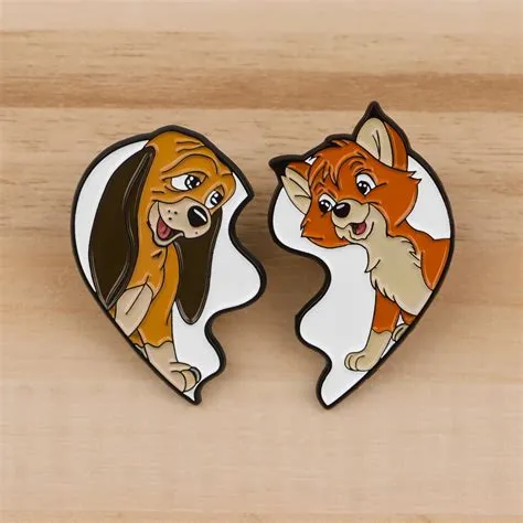 The Fox and the Hound ‘Split Heart | Copper and Tod’ Enamel Pin ...