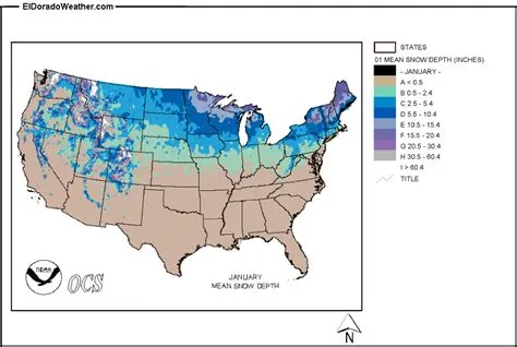 United States Yearly [Annual] and Monthly Mean Snow Depth