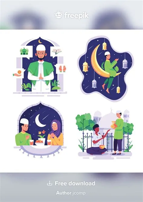 Bundle with muslim people lifestyle in cartoon character style, desigh ...