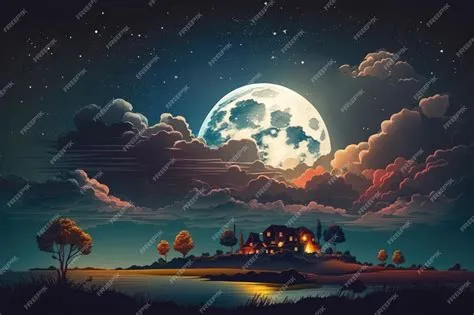 Premium Photo | Stunning skyline A scene of the night sky featuring a ...