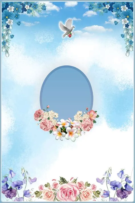 Funeral Profile Layout with Flower Design