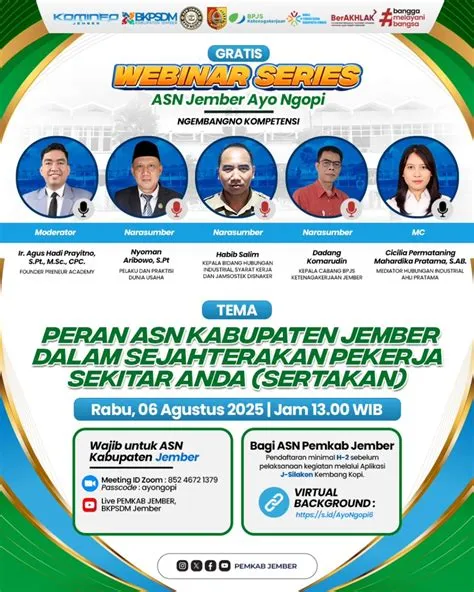 Kominfo - 🎙️ *WEBINAR SERIES ASN "AYO NGOPI 2025 TEMA 6"HARI RABU TGL ...
