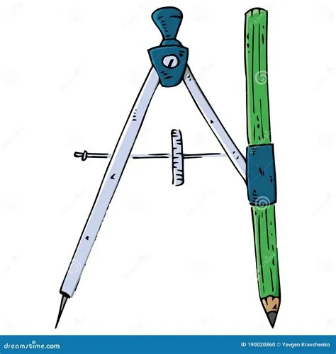 Compass with Pencil for Geometry Icon. Vector Illustration of a Compass ...