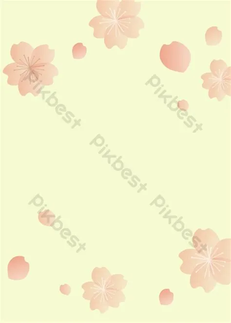 Pink Cherry Blossom Background Simple Yellow | PSD Backgrounds Free ...
