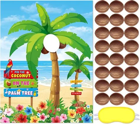 Amazon.com: Faccito Hawaiian Party Game Luau Games Summer Tropical Pin ...