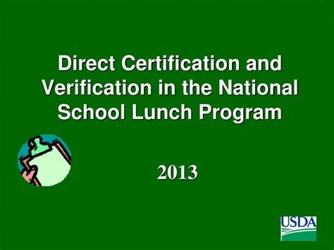 PPT - Direct Certification and Verification in the National School ...