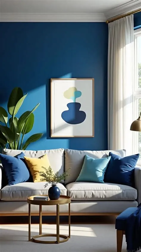 12 Blue Feature Wall Living Room Ideas That Pop - DexDecor