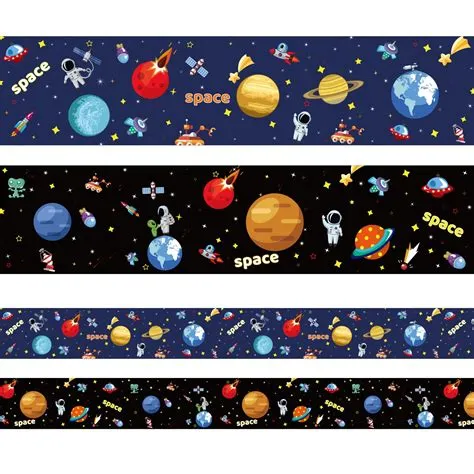 Buy 67ft Outer Space Bulletin Board Borders Stickers Space Bulletin ...