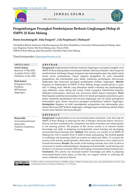 (PDF) Pelatihan Penyusunan Perangkat Pembelajaran Berbasis Lingkungan ...