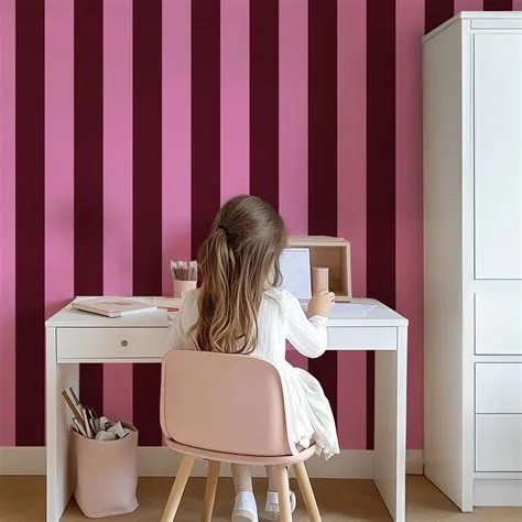 Pink and purple stripe wallpaper