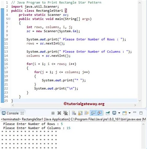 Java Program to Print Rectangle Star Pattern