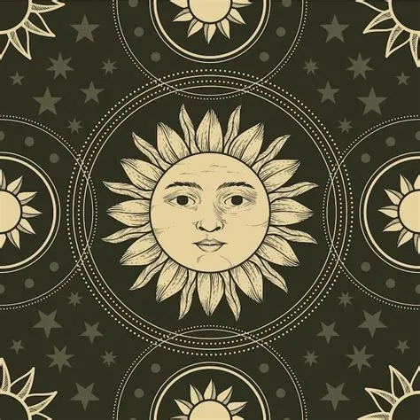 Free Vector | Engraving hand drawn sun pattern