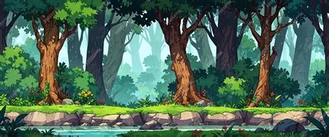 2D Side Scrolling Forest Game Background and Wallpapers | Premium AI ...
