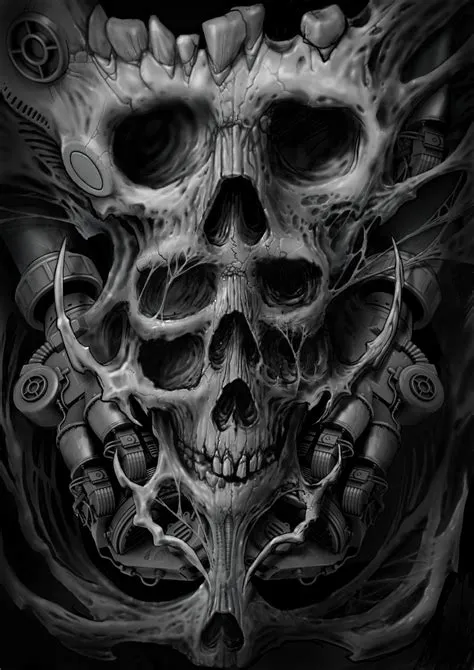 Bio organic skulls – concept art by Dimitri Hk | Skull, Skull art ...