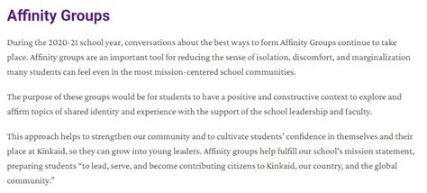 The Kinkaid School promotes affinity groups for students, including a ...