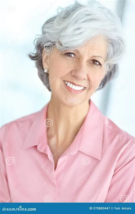 Portrait of Senior Woman Smiling with Healthy White Teeth. Beautiful ...