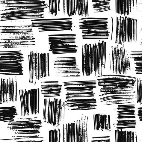 Hand drawn scribble seamless pattern. Monochrome grunge line wallpaper ...