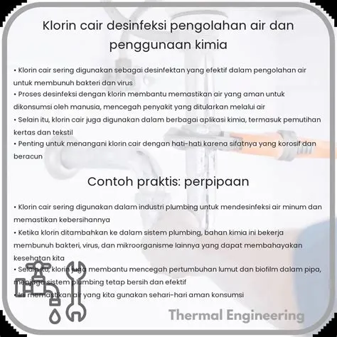 Klorin Cair | Desinfeksi, Pengolahan Air, dan Penggunaan Kimia