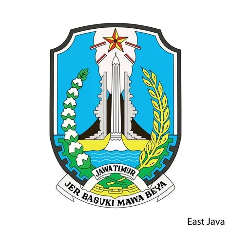 Coat of Arms of East Java is a Indonesian region. Vector emblem ...