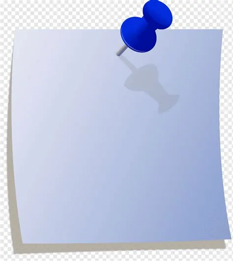 Pinned white sticky note, Post-it note Paper Drawing pin, Pin, blue ...