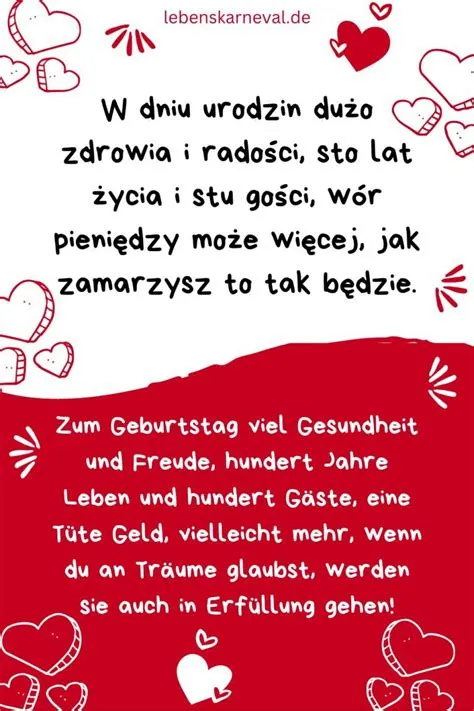 Geburtstagswünsche auf Polnisch mit deutscher Übersetzung