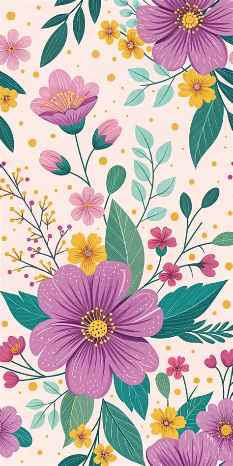 Charming Soft-Color Botanical Phone Background | Wallpaper, Oil ...