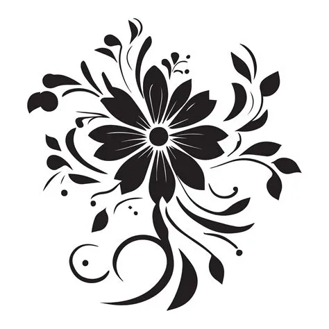 Floral Flower Design Vector Illustration black color 24741263 Vector ...